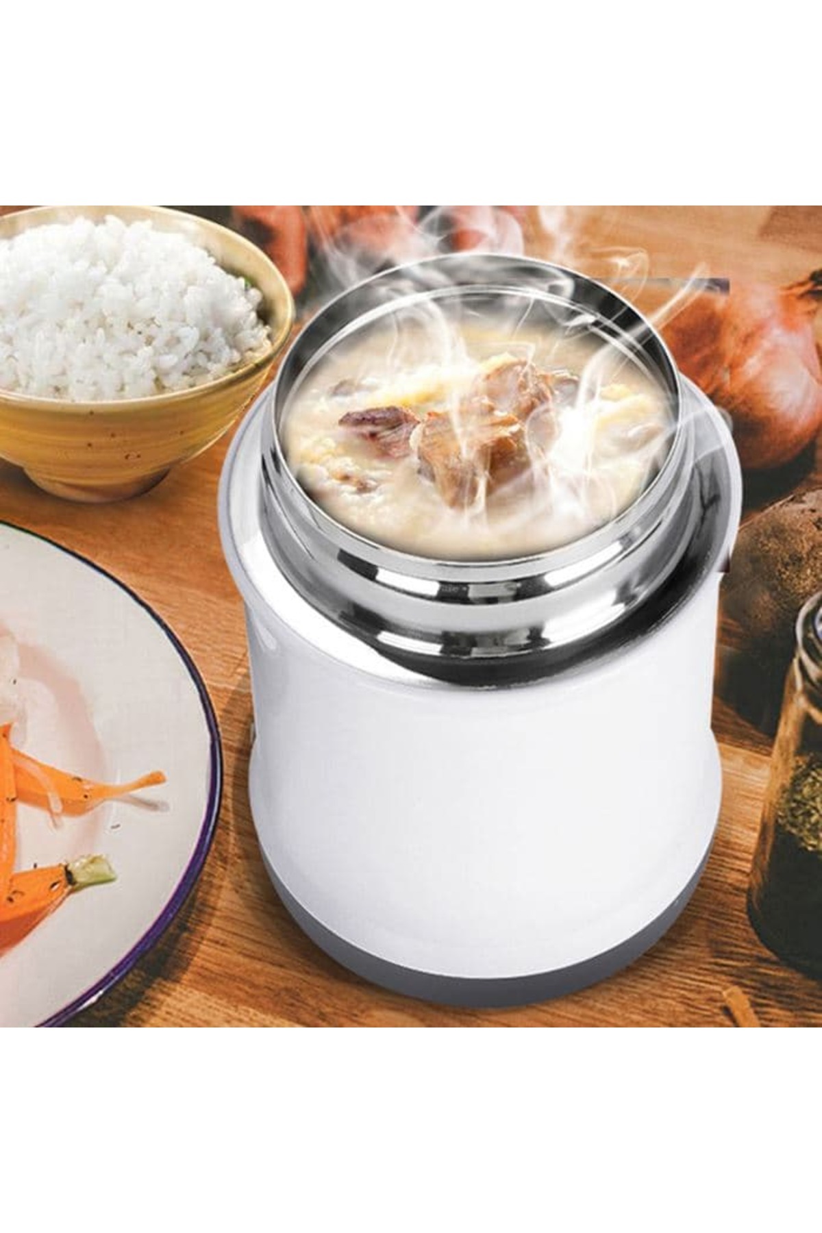 bentopia Paslanmaz Çelik Yemek Termosu - 560 ml- Bebek Mama Saklama Termosu fotoğrafı 2 (önizleme)