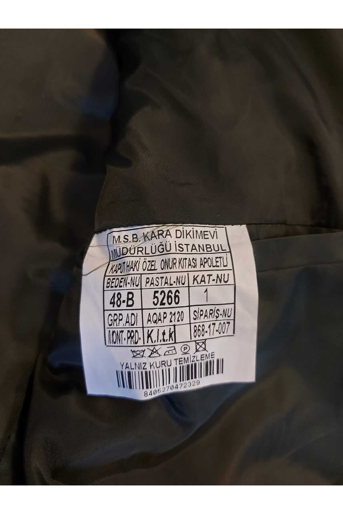 kho military design Türk Ordusu Yün Kaput Sb. (Apoletli) (48-B/ M-L Beden) Sıfır Ürün (Arka Kısmı Düz Model) görsel 3