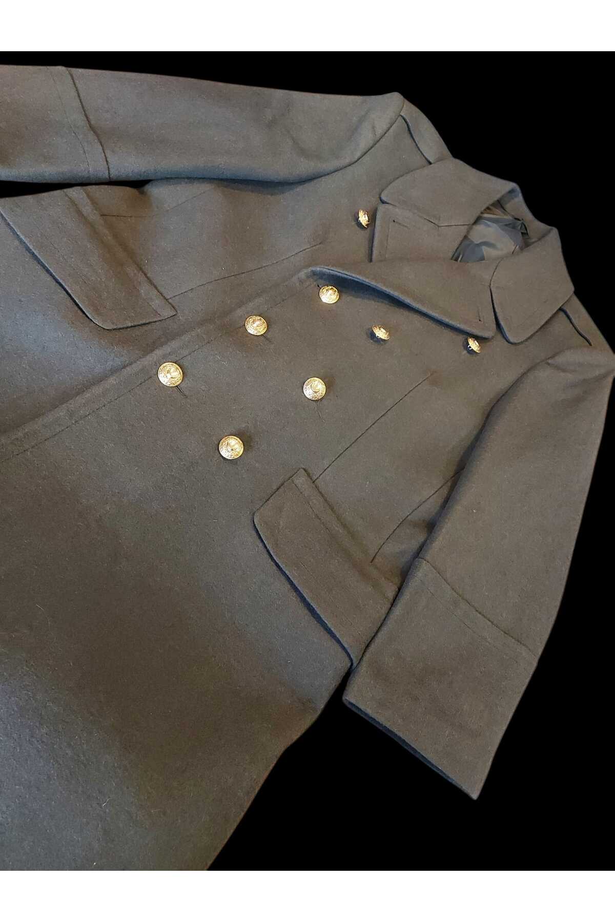 kho military design Türk Ordusu Yün Kaput Sb.(Apoletli) (48-B-D/M-L Beden) Sıfır Ürün (Bel ve Yırtmaç Düğmeli Model) görsel 4