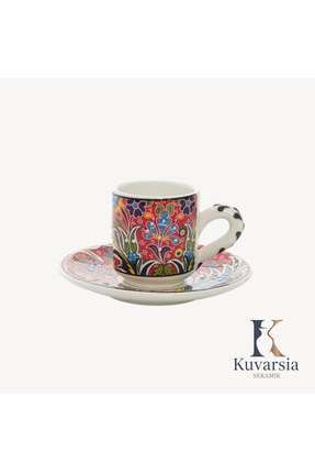 KuvarsiaSeramik Kuvarsia Osmanlı Koleksiyonu Türk Kahvesi Fincanı - Kırmızı -...