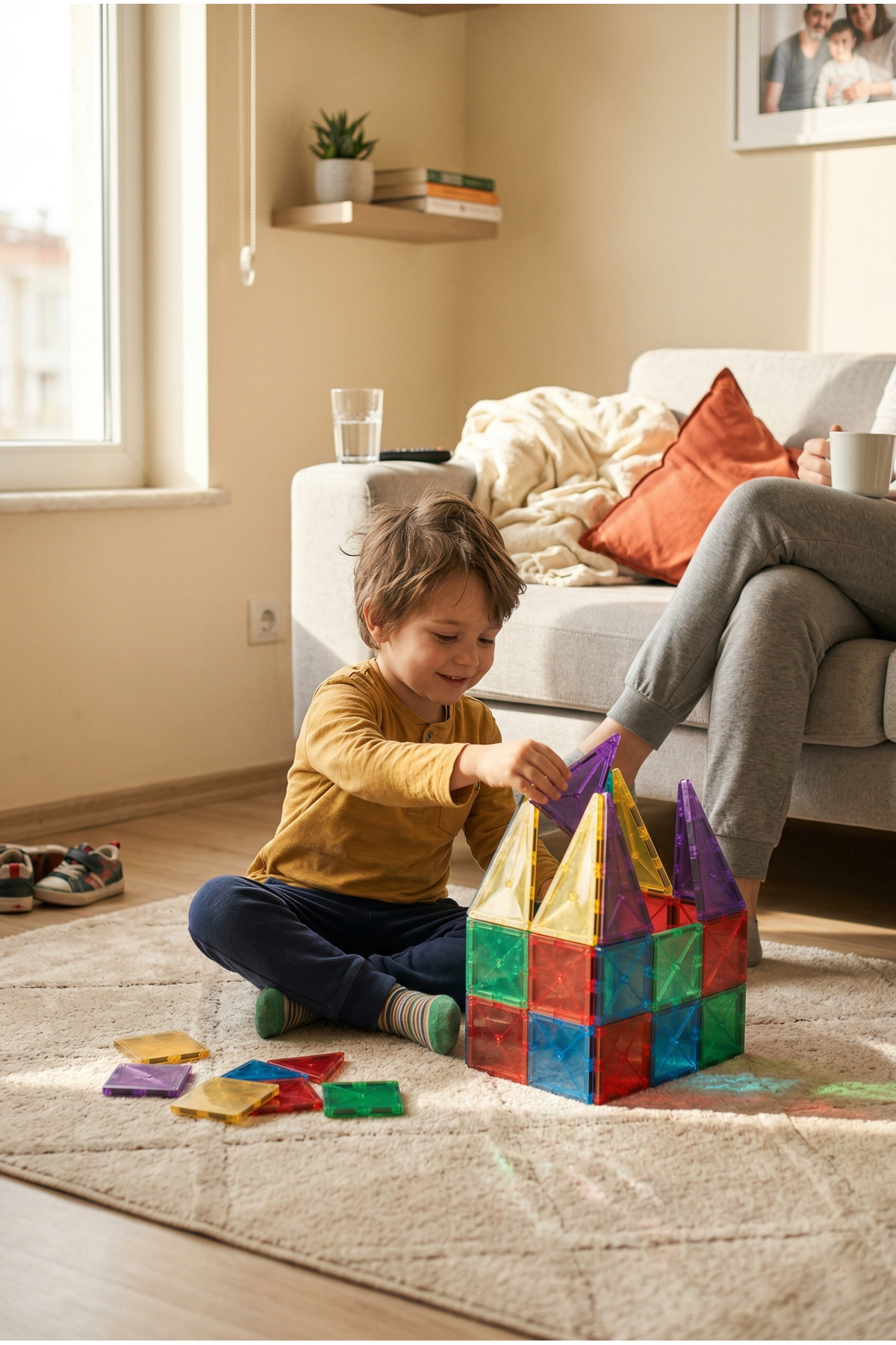 DENAPCAL Manyetik Yapı Blokları 43 Parça Mıknatıslı Bloklar 3+ Yaş Eğitici Oyuncak, Manyetik Oyuncak fotoğrafı 4 (önizleme)