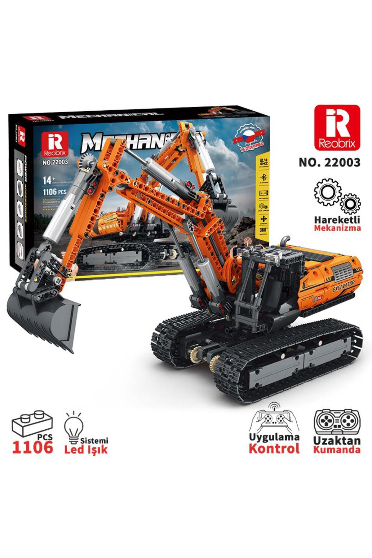 REOBRIX Technic 22003 Excavator Kazıcı Kumanda&Motorlu Yaratıcı