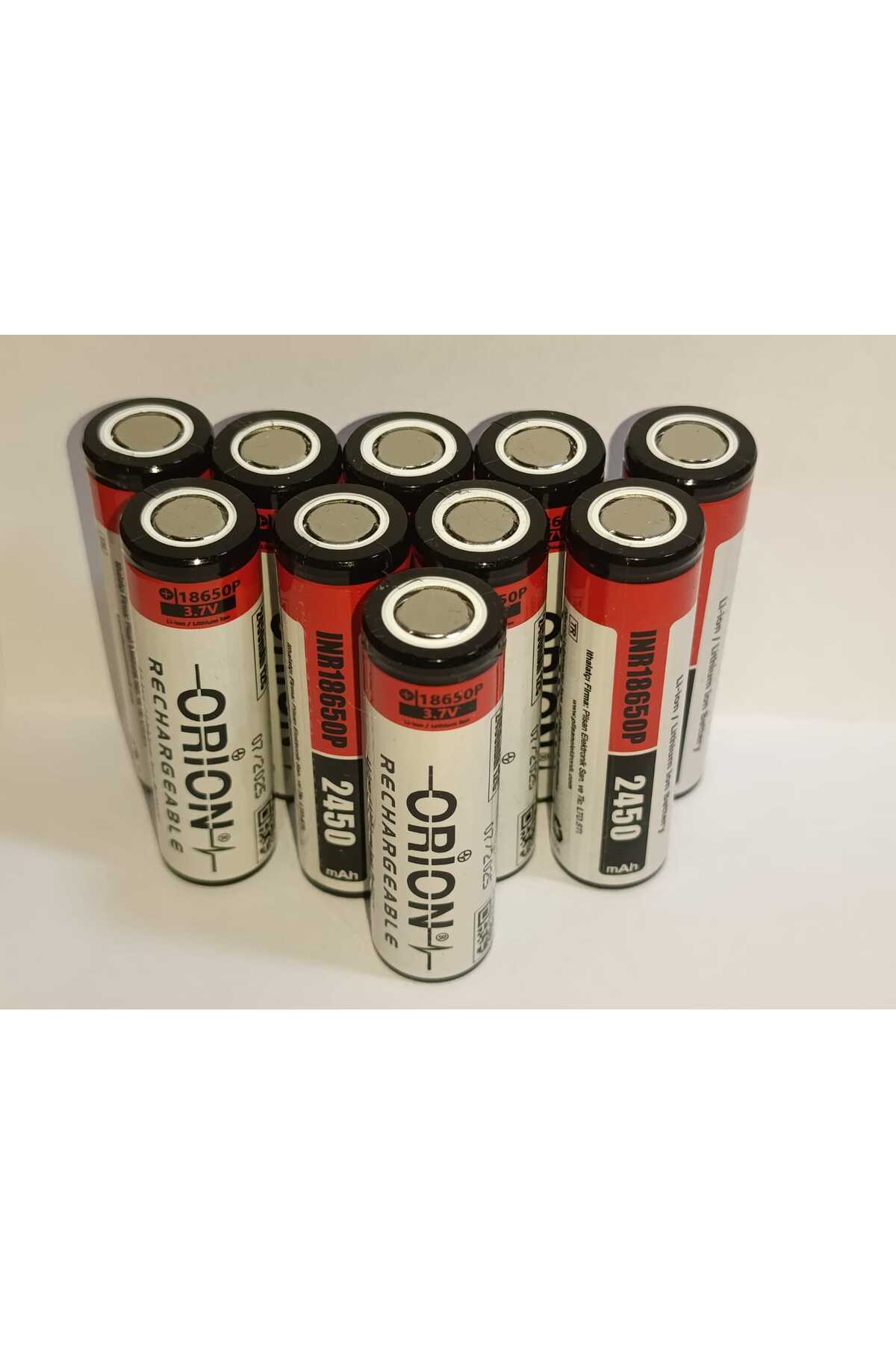 ORION コンセプト97.1 Orion 10 adet INR18650 3.7V 2450 mAh 12C 30 amper Li-ion Şarjlı