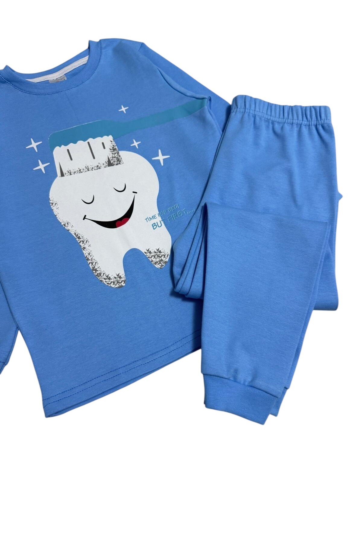 Fil Kids Erkek Çocuk %100 Pamuklu Mavi Renk Diş Ve Fırçası Desenli Uzun Kollu Kışlık İnterlok Pijama Takımı fotoğrafı 4 (önizleme)