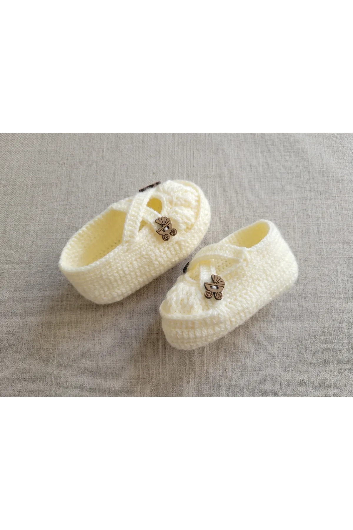 jr.bunnies El Yapımı Yenidoğan Patik | Yumuşak Örgü Bebek Ayakkabısı (0-3 Ay) fotoğrafı 3 (önizleme)