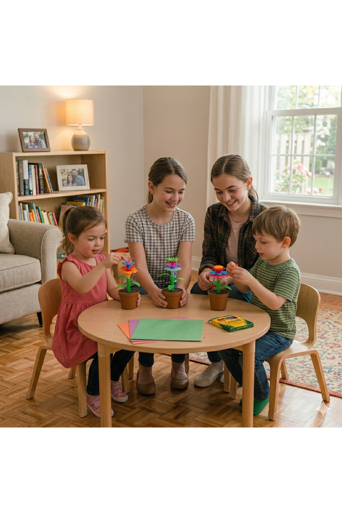 toysmilla Saksı Çiçek Bahçesi Oyuncagı Montessori Okul Öncesi +3 Yaş Yapım Seti Bul Tak Blok Eğitici fotoğrafı 3 (önizleme)