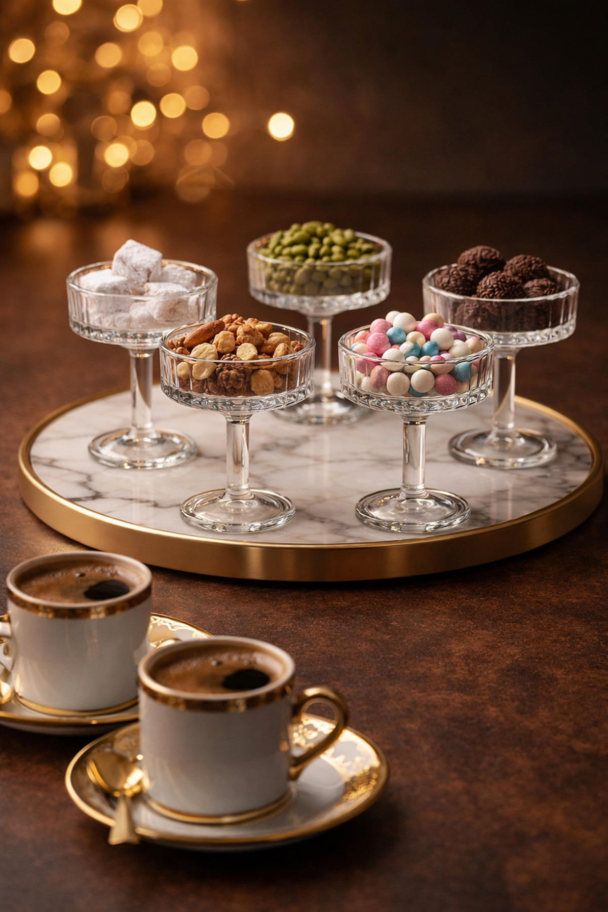 6-Piece Glass Coffee Side Turkish Delight Holder – 50 ML Stylish Presentation, Glass Turkish Delight Bowl
