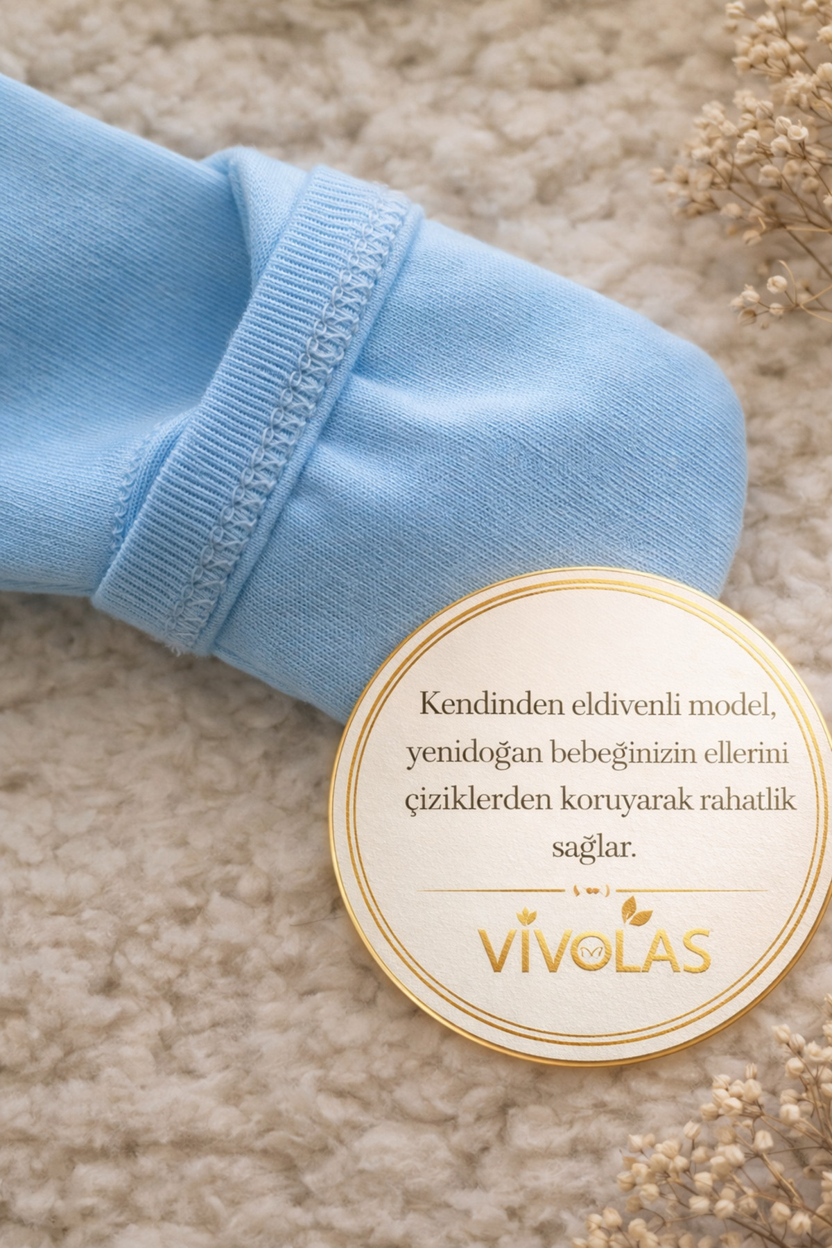 Vivolas 4’lü Yenidoğan Kruvaze Zıbın Seti Kız & Erkek %100 Pamuk Yandan Çıtçıtlı Bebek Body fotoğrafı 6 (önizleme)