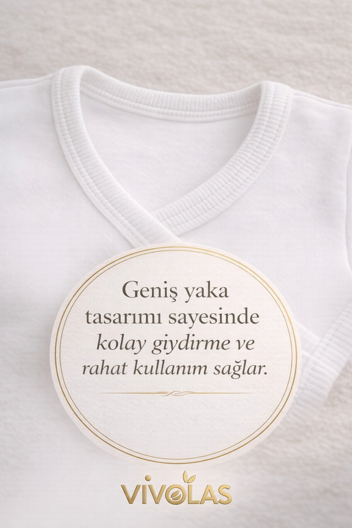 Vivolas 4’lü Yenidoğan Kruvaze Zıbın Seti Kız & Erkek %100 Pamuk Yandan Çıtçıtlı Bebek Body fotoğrafı 3 (önizleme)