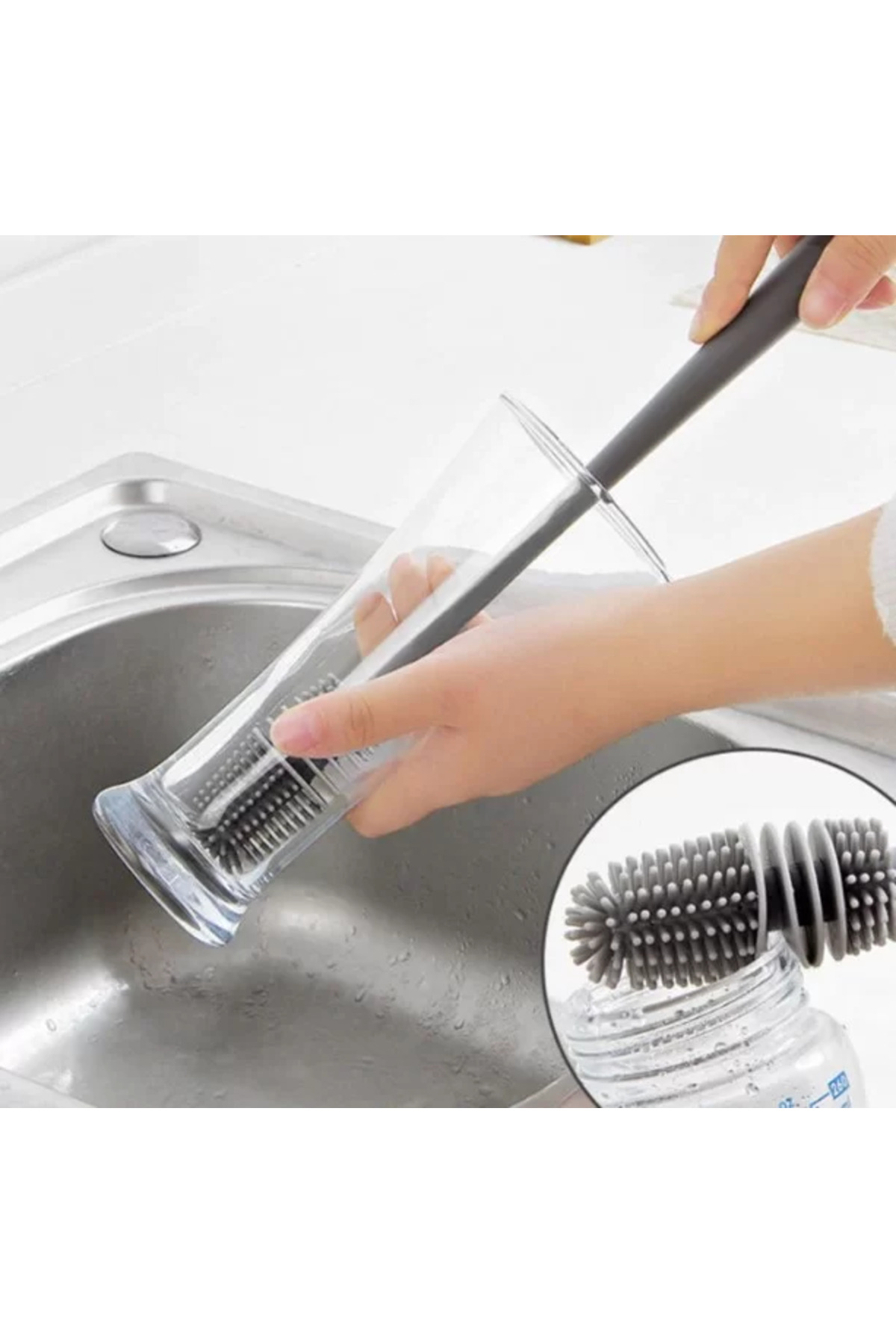 Skygo Uzun Saplı Silikon Biberon ve Kanoz Yıkama Fırçası fotoğrafı 4 (önizleme)