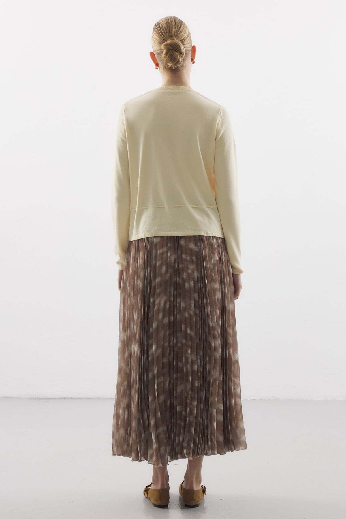 Zeyyen  BEL İPLİ MERSERİZE TRİKO HIRKA SARI - Görsel 7