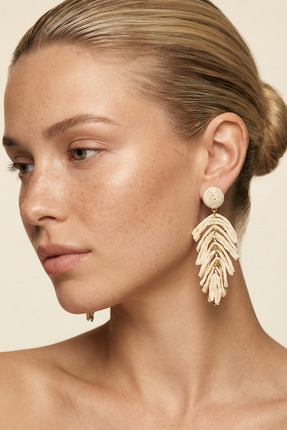 SAVAYA Kadın Gold Renk Bohem Hasır Küpe Zara Model