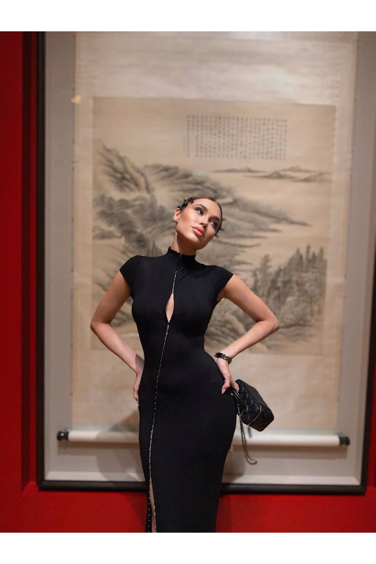 sajarsln  Saja Rsln Agraflı Metal Geçmeli Ayarlanabilir Maxi Boy Odessa Elbise Likralı Esnek Kumaş - Görsel 3