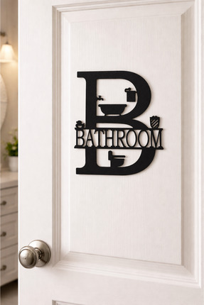 Parita Banyo Kapı Süsü Dekoratif Duvar ve Kapı Yazısı