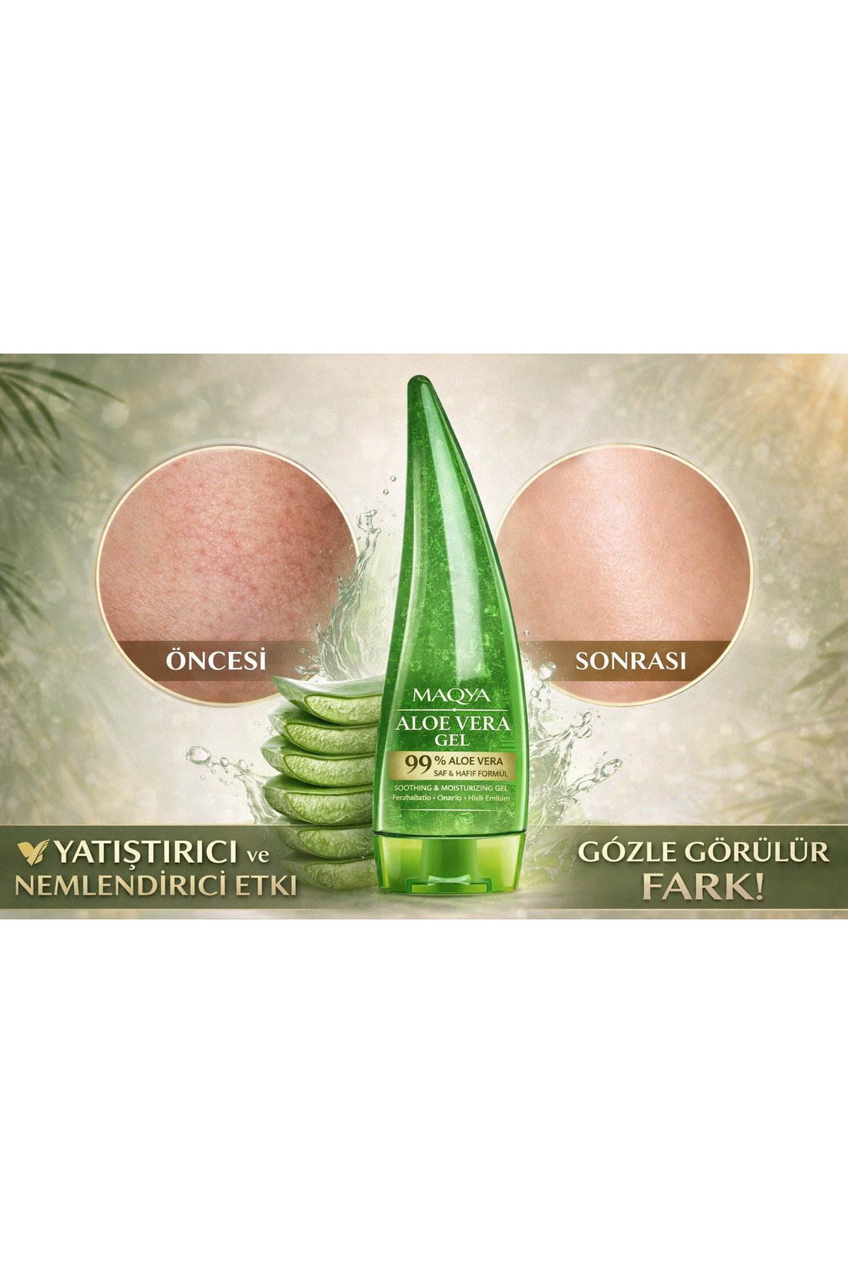 100% Organic Bluar Aloe Vera Jel 150 ml –Arındırıcı Cildi Yatıştırıcı, Nemlendirici & Onarıcı Formül — aloevera jel — تصویر 4 از 5