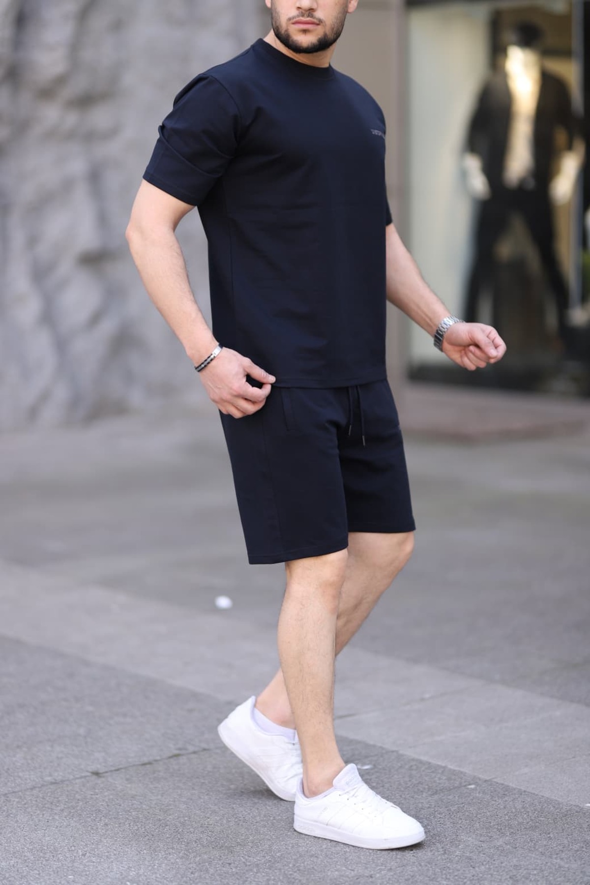 Fors Life Erkek Comfort Fit Rahat Kalıp 2'li Set T-shirt ve Şort Eşofman Takımı görsel 2