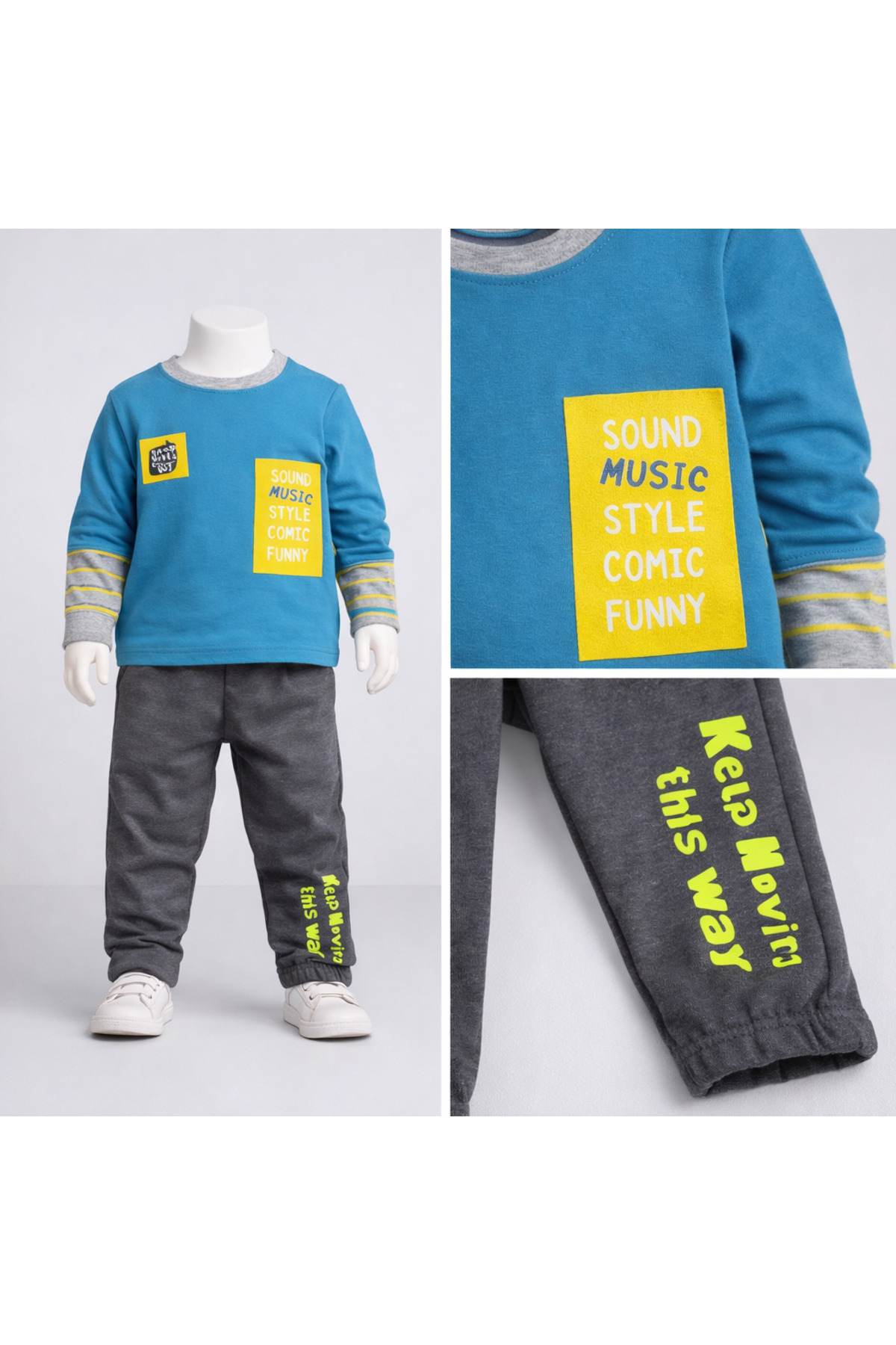 vinezza Baskılı 1. Kalite Pamuklu Erkek Bebek Takımı fotoğrafı 3 (önizleme)