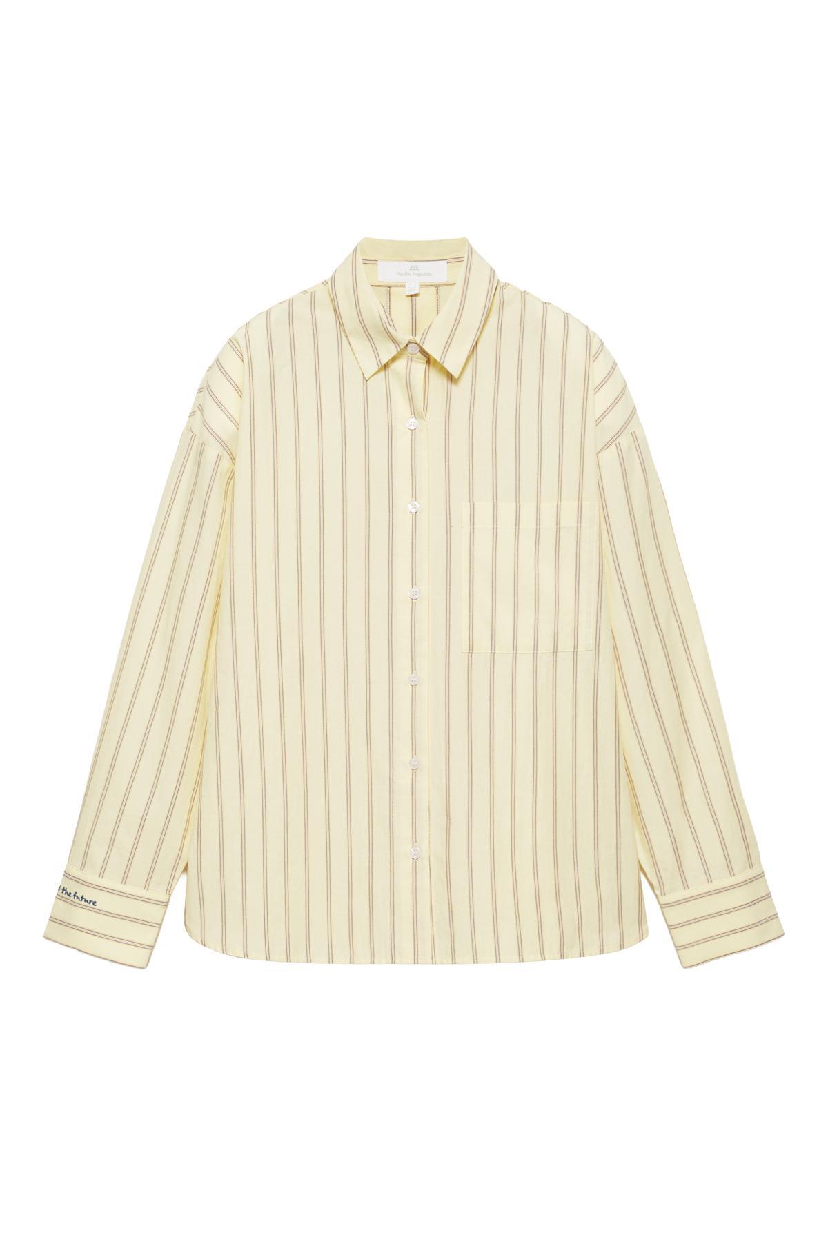 Pull & Bear  Sarı çizgili gömlek - Görsel 4