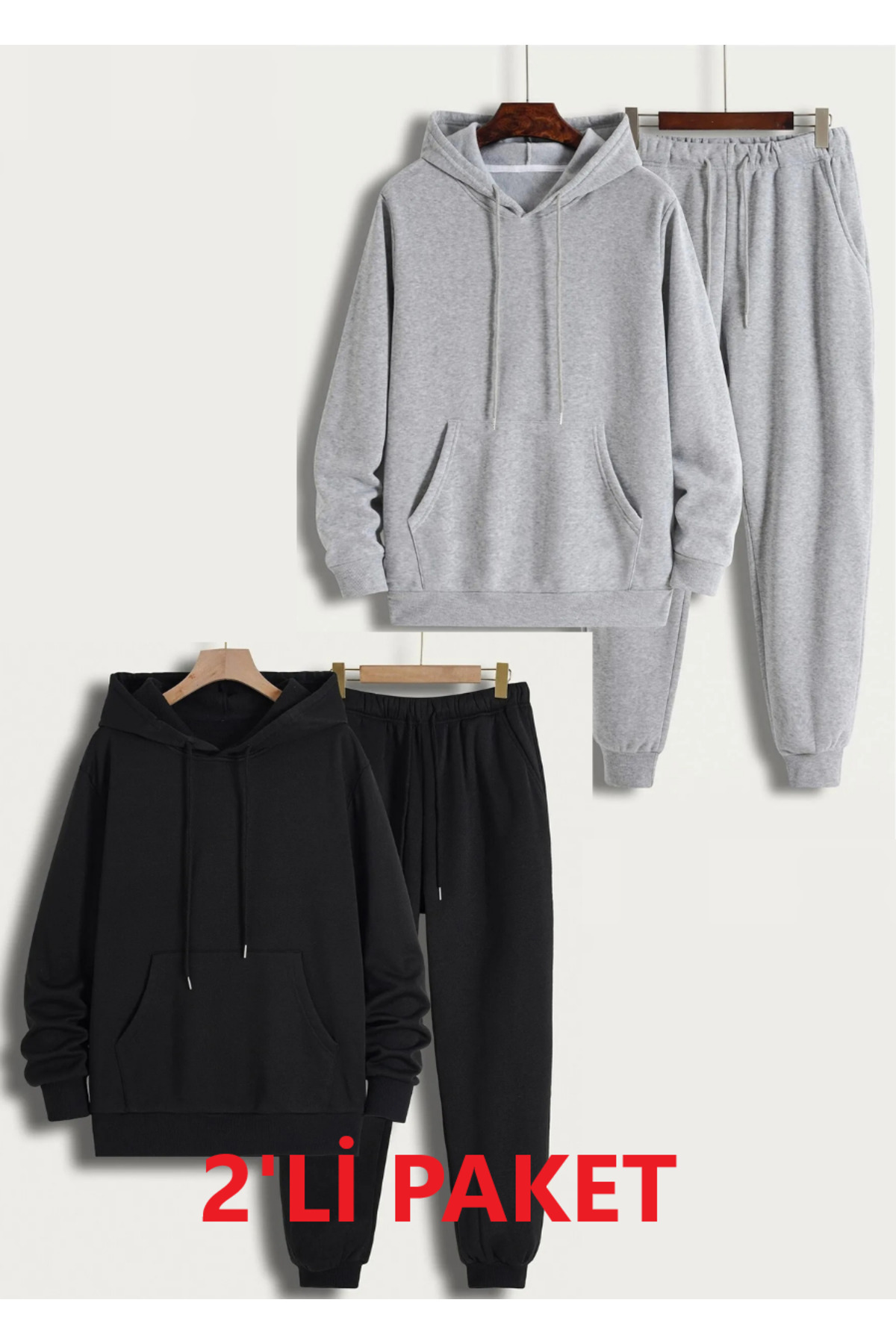 2'Lİ UNISEX KAPÜŞONLU EŞOFMAN TAKIM EYAXX Sportwear Company — رنگارنگ EYAXX-SİYAH-GRİ-SAKSMAVİ-RİBANAPAÇA