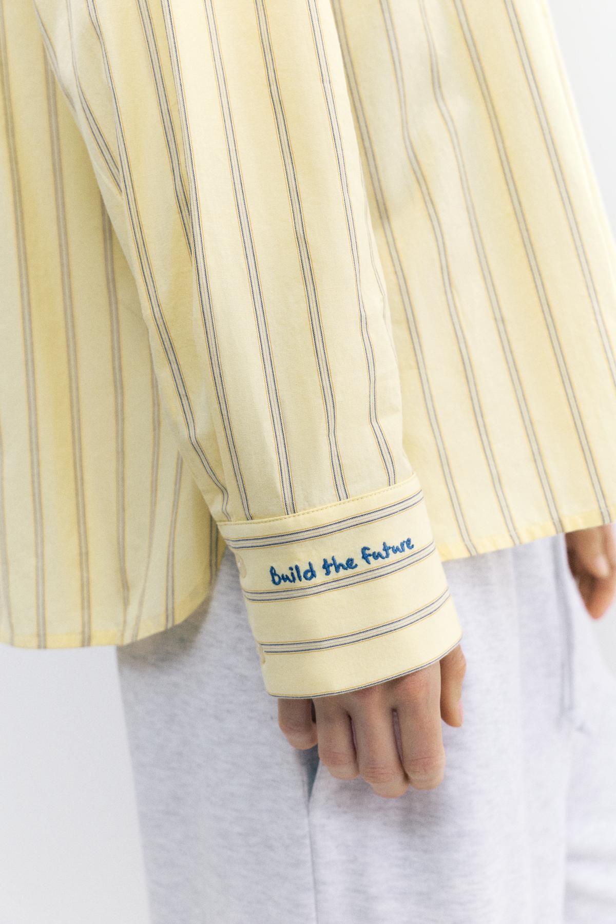 Pull & Bear  Sarı çizgili gömlek - Görsel 5