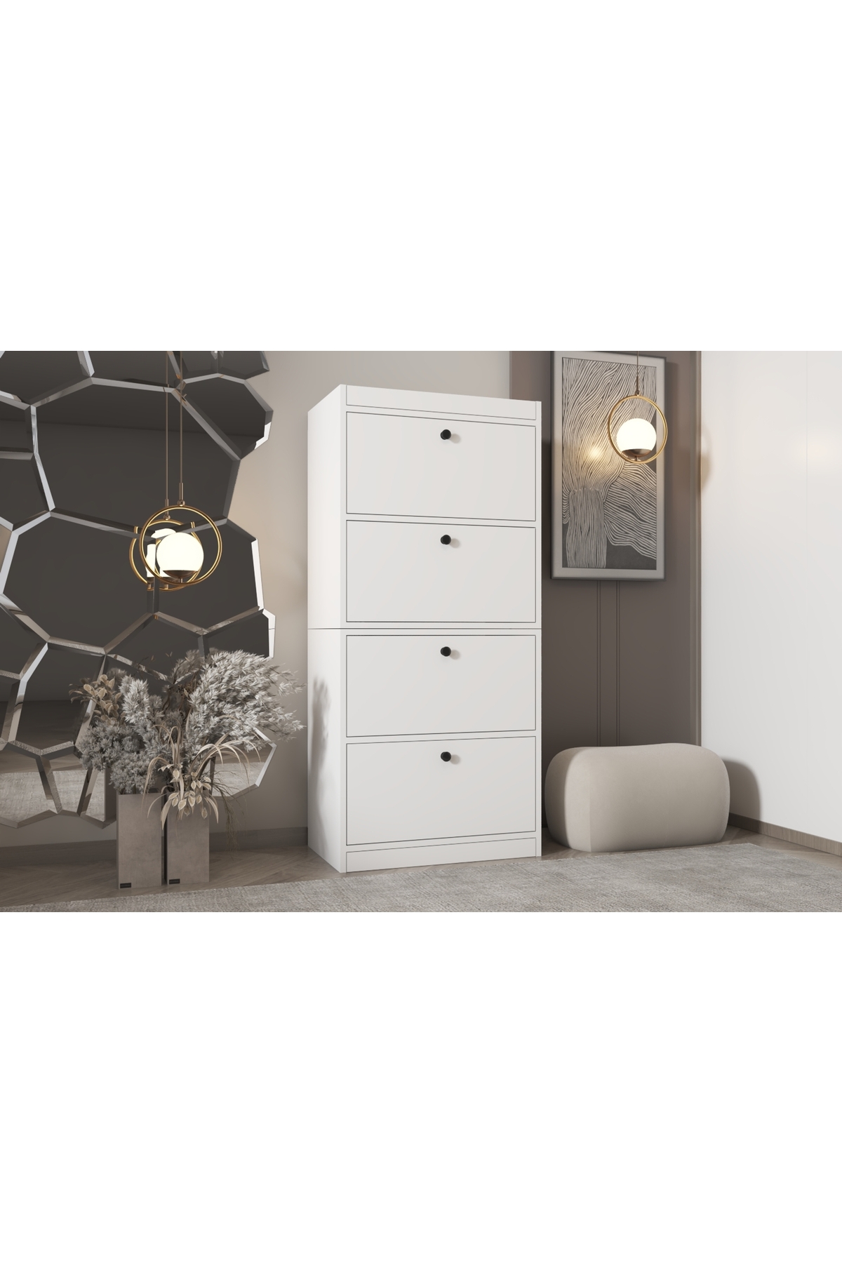 Vivense Bk Çok Amaçlı Dolap, 4 Kapaklı, Çad - Fiyatı, Yorumları