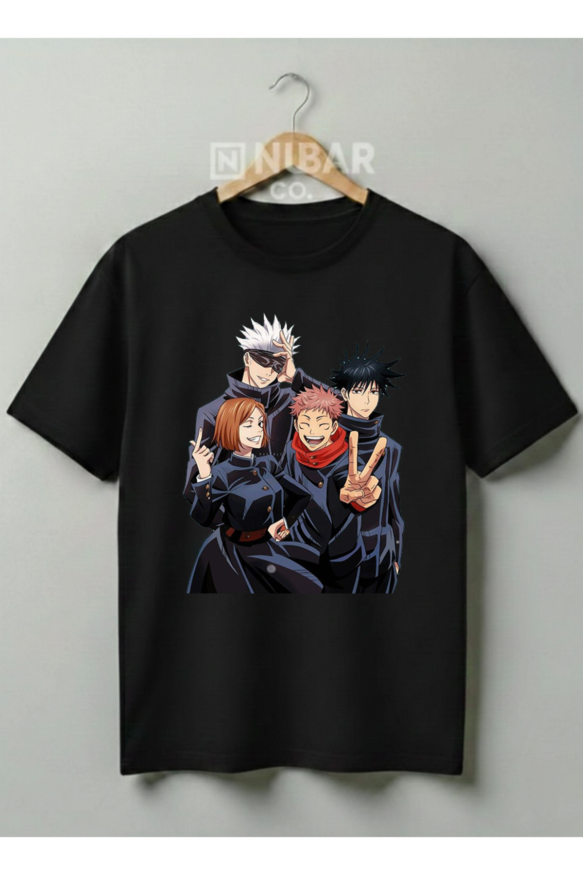 تي شيرت يونيسكس مطبوع بتصميم أنيمي من Jujutsu Kaisen، مصنوع من القطن 100٪ عالي الجودة