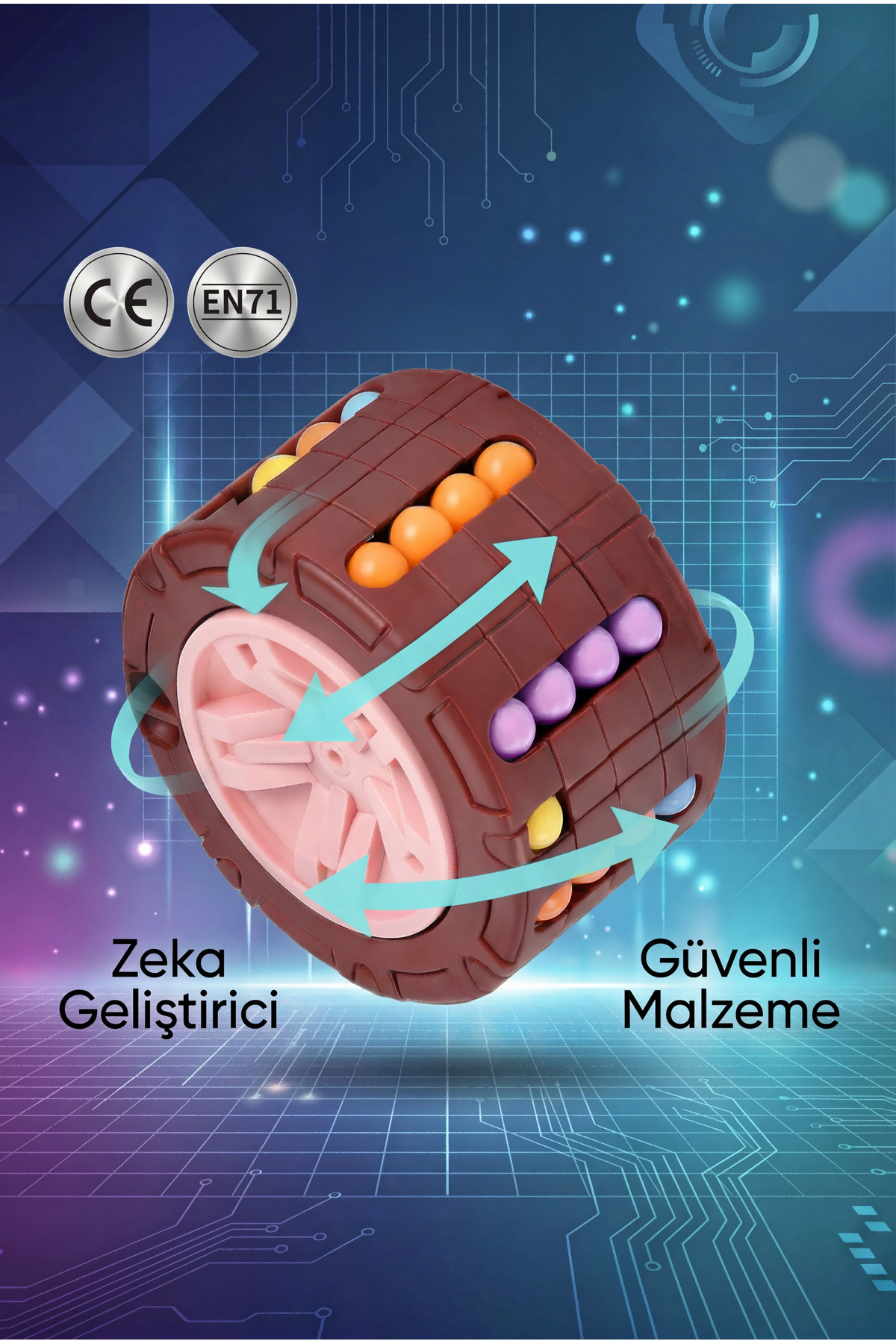BBSKY Sihirli Fasulye Zeka Oyuncağı Dönen Labirent Puzzle Stres Çarkı Eğitici Parmak Oyuncağı fotoğrafı 2 (önizleme)