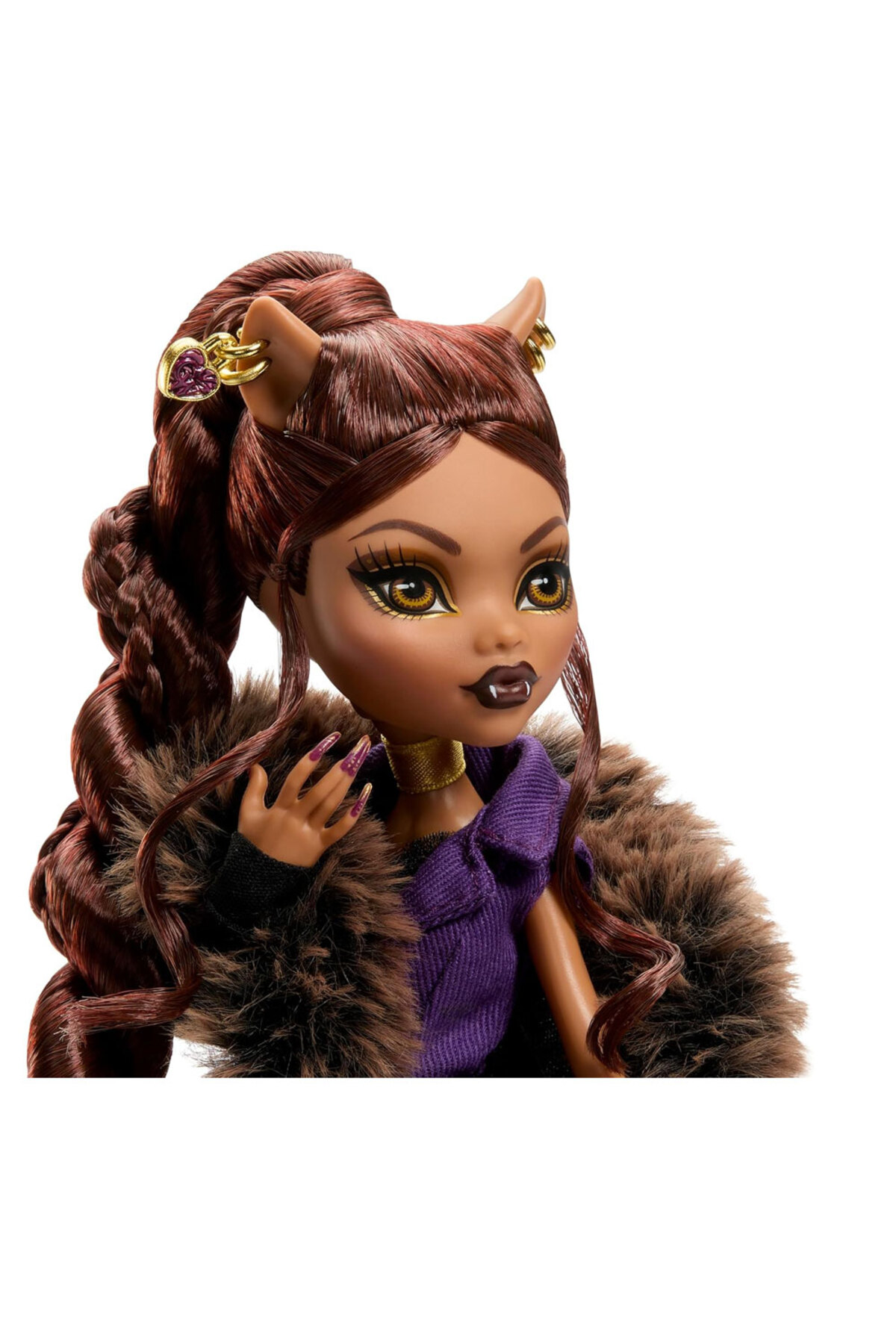 MONSTER HIGH Clawdeen Wolf House of Wolf bebek, Şık kabanı ve özel aksesuarlarıyla JDR66 fotoğrafı 4 (önizleme)