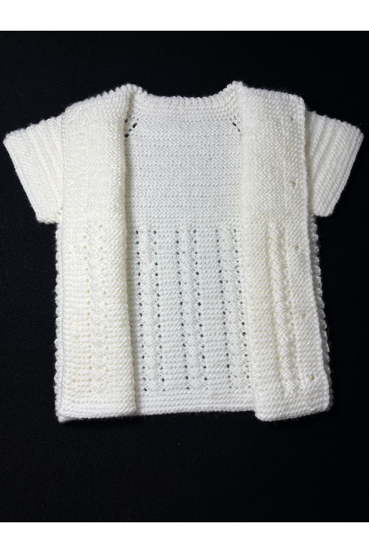 MOJOMIX Dikişsiz El Örgüsü Krem Bebek Yeleği fotoğrafı 3 (önizleme)