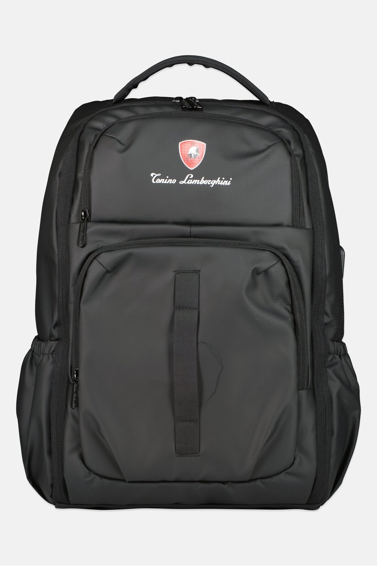 Tonino Lamborghini Men Brand Logo Backpack With USB Charging 