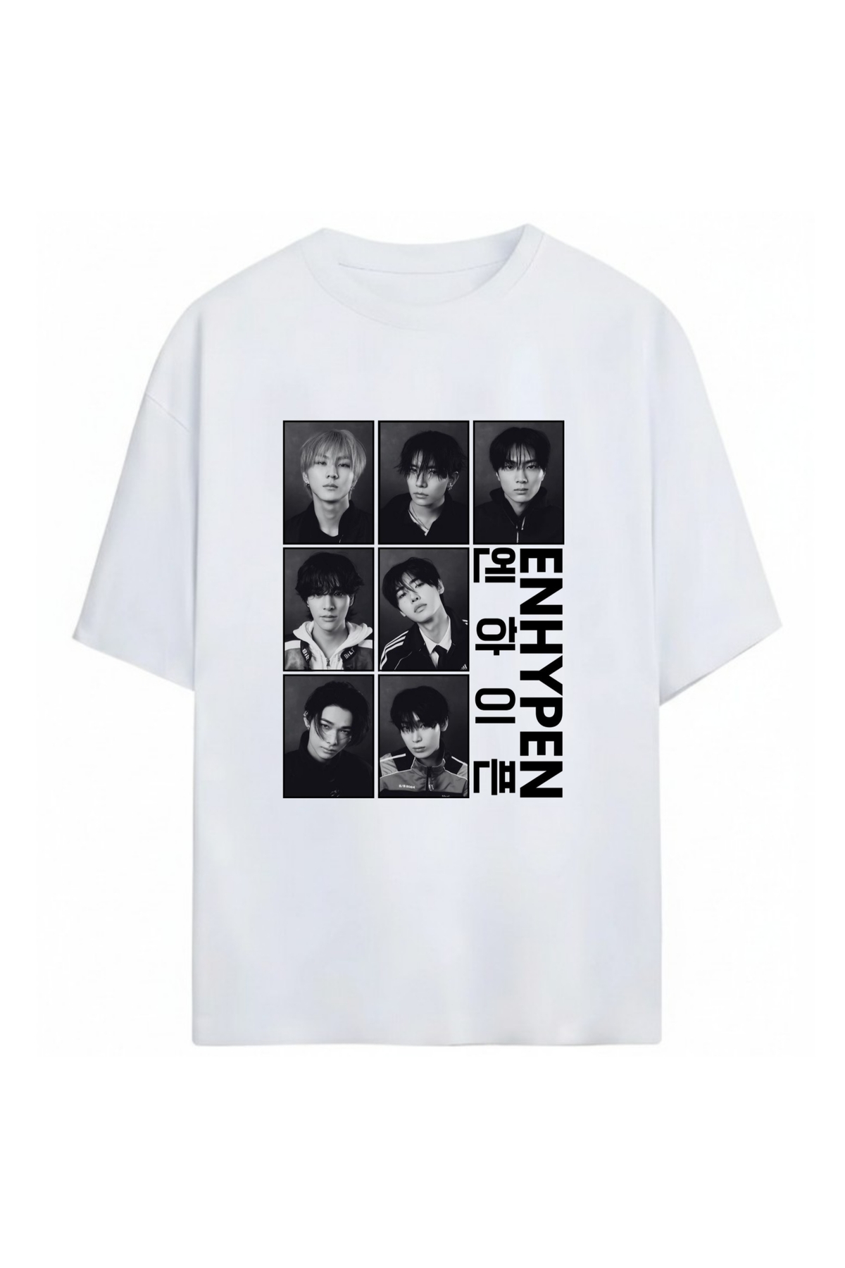 ENHYPEN 全員サイン　エナイプン　エンハイプンTシャツ SVART WEAR Enhypen K-Pop Unisex Oversize 100% Cotton T-Shirt- Trendyol