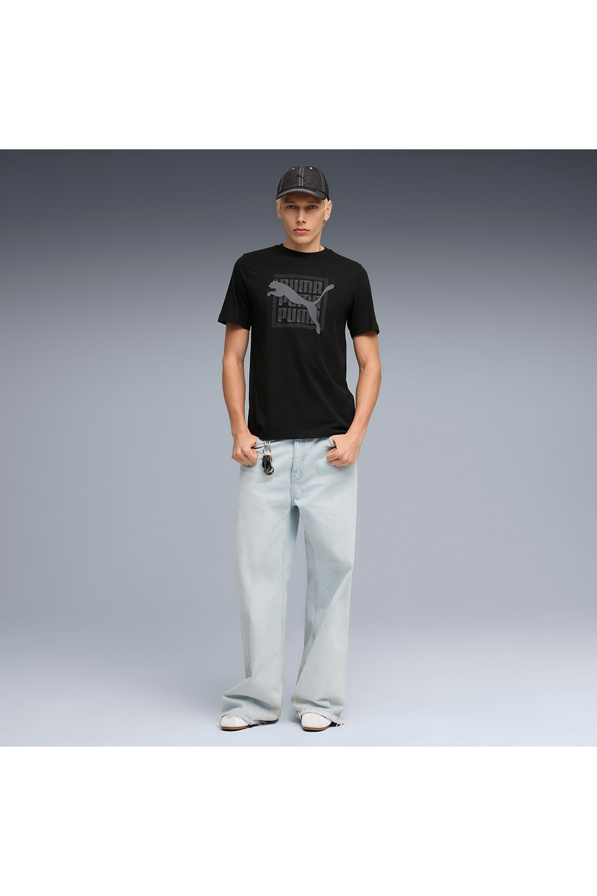 Puma 691775 Graphic Tee Tişört Erkek T-Shirt SİYAH görsel 3