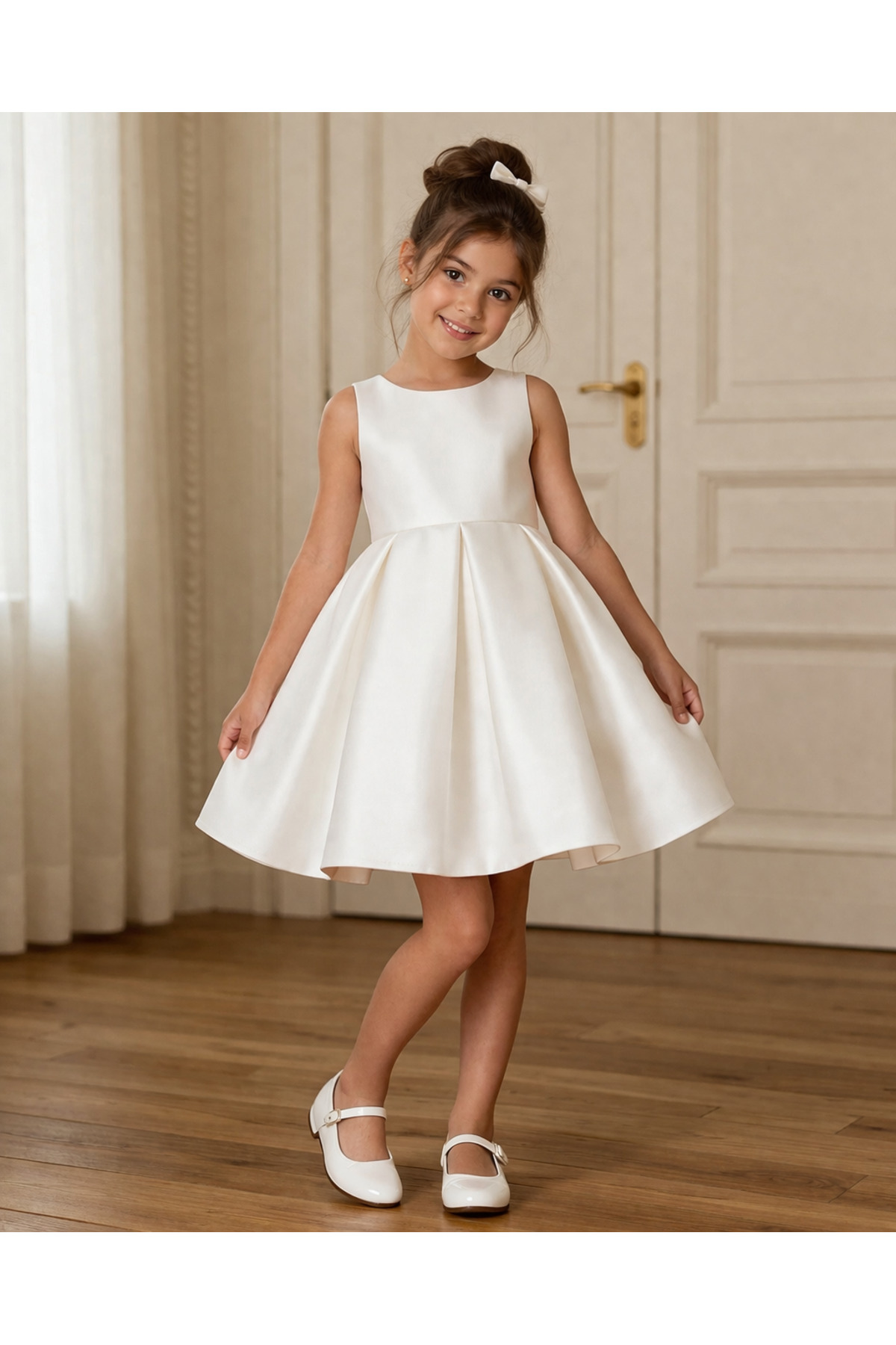Asel Kids KIZ ÇOCUK PAMUK ASTARLI FİYONK DETAYLI MEZUNİYET ELBİSESİ