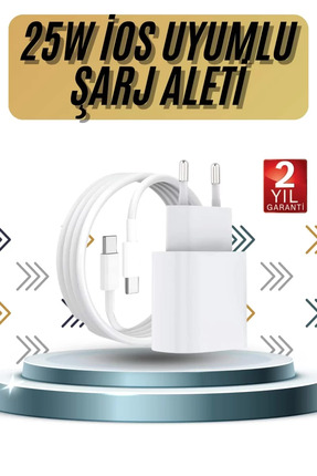 tengoo 15/Pro/Pro Max 20W İOS Uyumlu Hızlı Şarj Aleti Adaptörlü Beyaz Tengric...