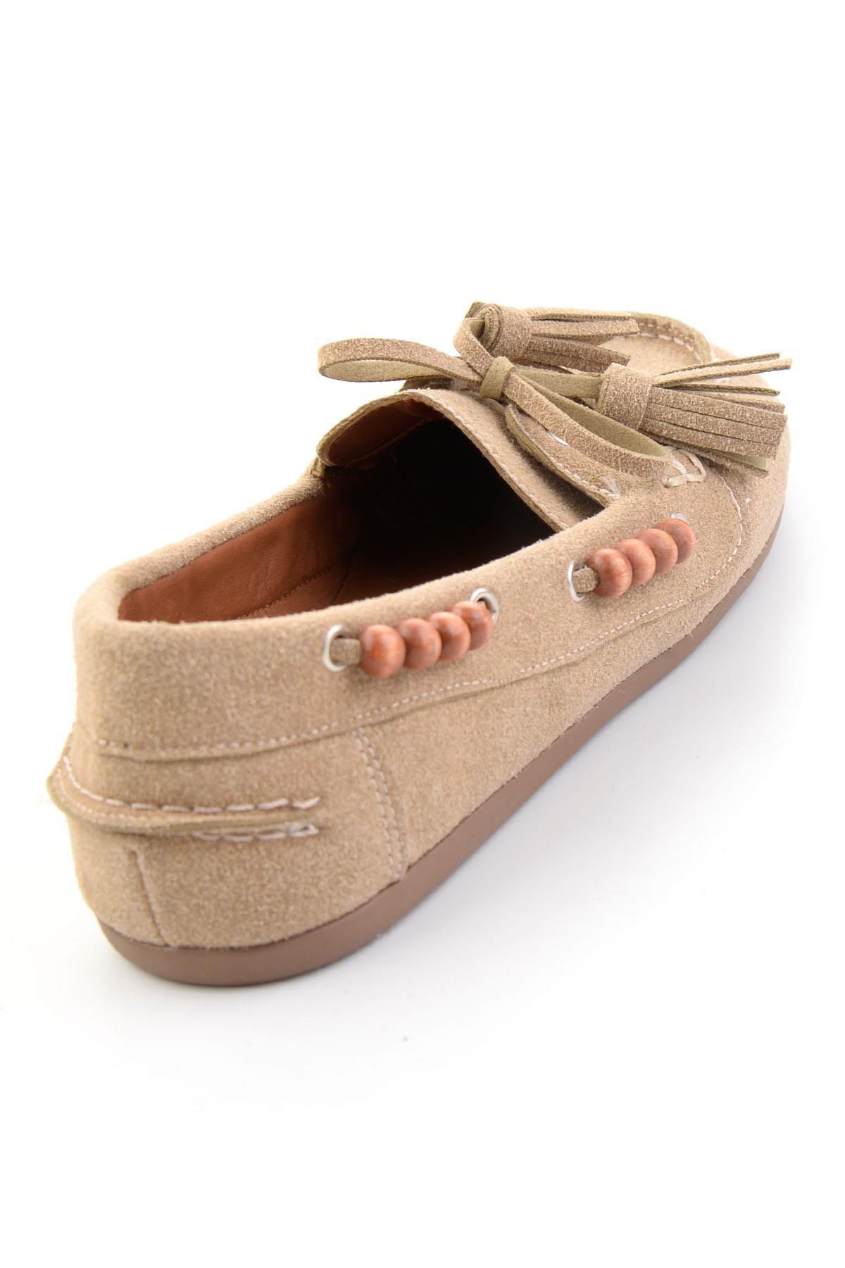 Bambi Bej Kadın Loafer Ayakkabı K01936070072 görsel 4