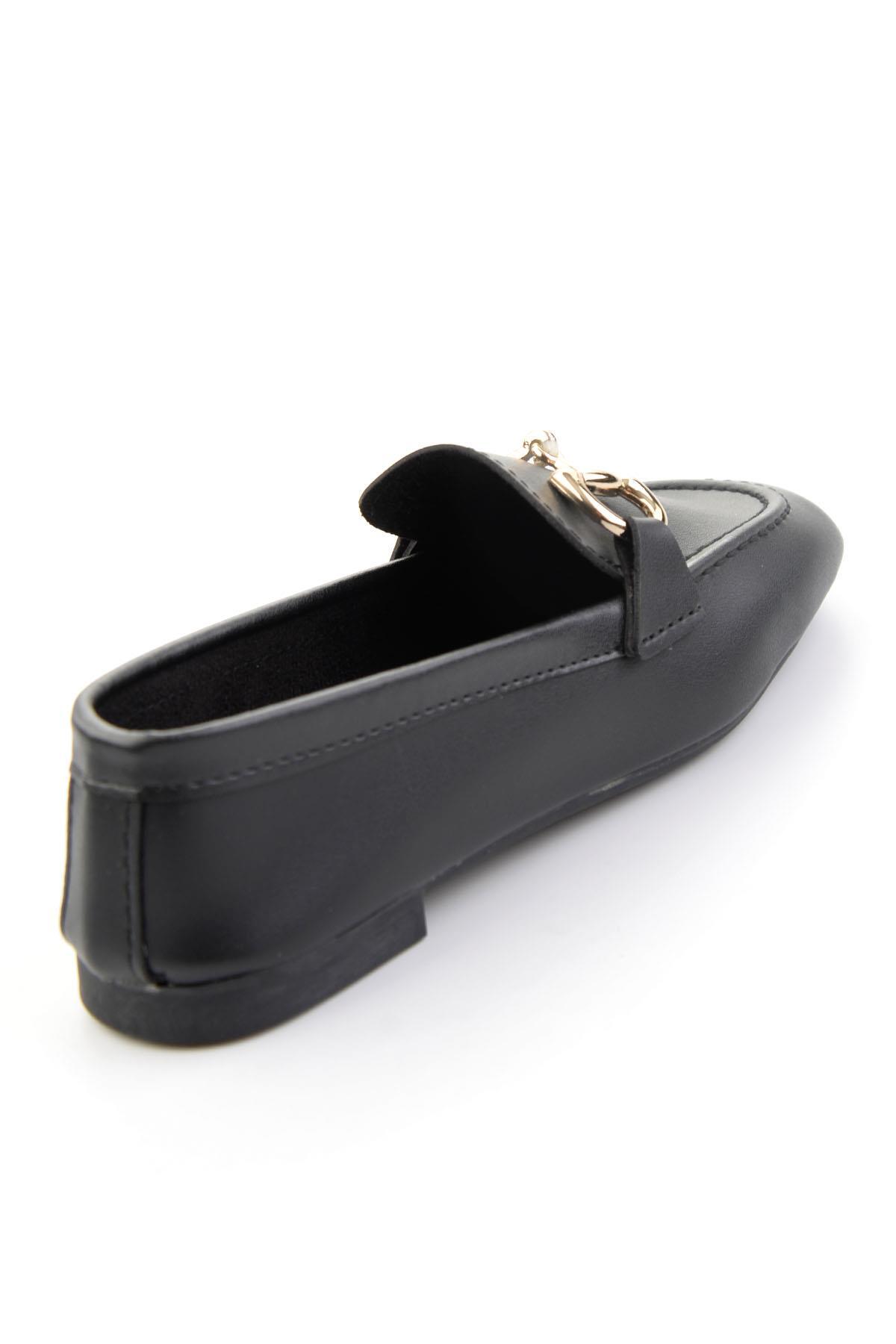 Bambi Siyah Kadın Loafer Ayakkabı K01360060009 görsel 4