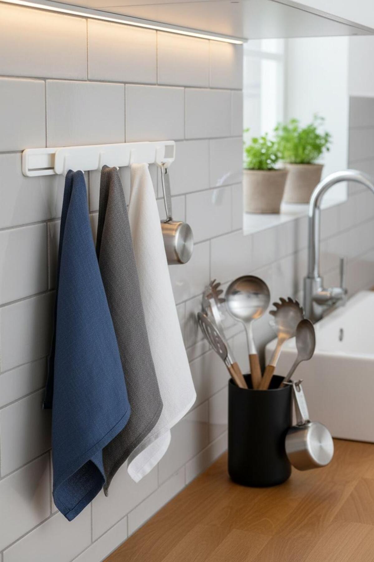 2’li Yapışkanlı Kayar Askı | Delmeden Montaj Banyo ve Mutfak Düzenleyici