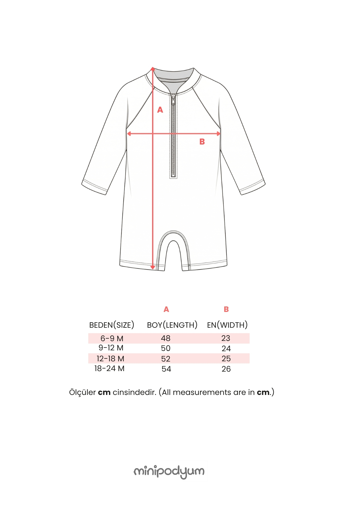 Minipodyum Kız Bebek Yüzücü Mayosu Uzun Kollu Desenli fotoğrafı 3 (önizleme)