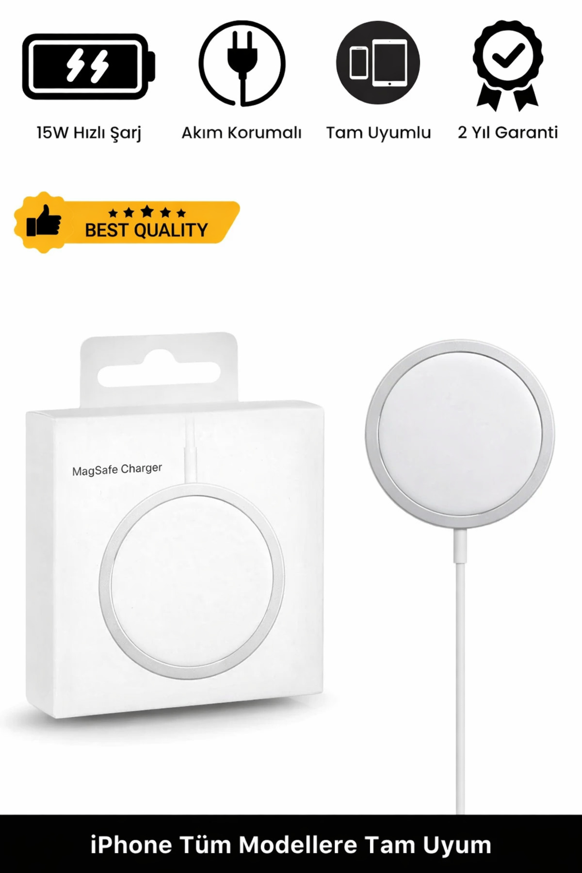 iPhone 11 12 13 14 15 16 Magsafe Kablosuz Hızlı Şarj Uyumlu Manyetik 15w Wireless Charger