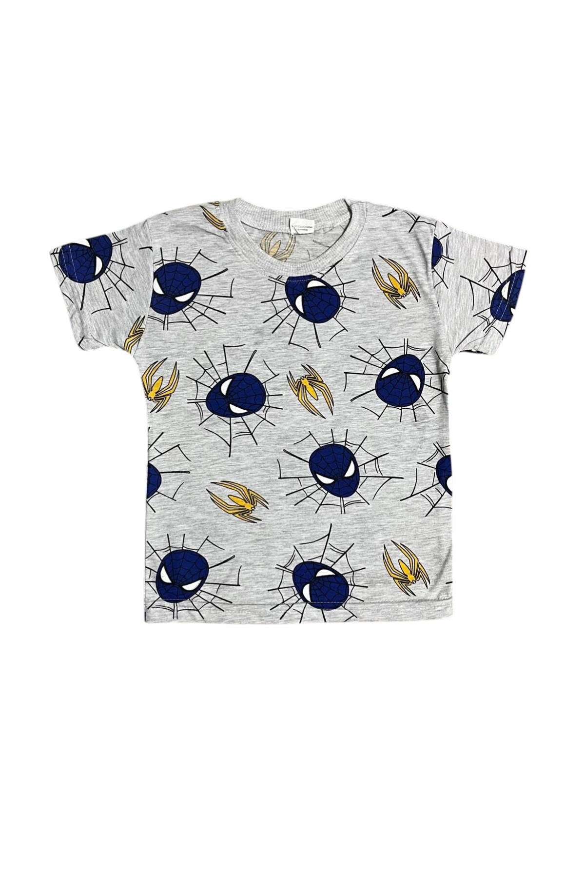 Fil Kids Erkek Çocuk Pamuklu Yazlık İnce Kumaş Gri Örümcek Desenli Kısa Kollu Şortlu Yazlık Pijama Takımı fotoğrafı 4 (önizleme)