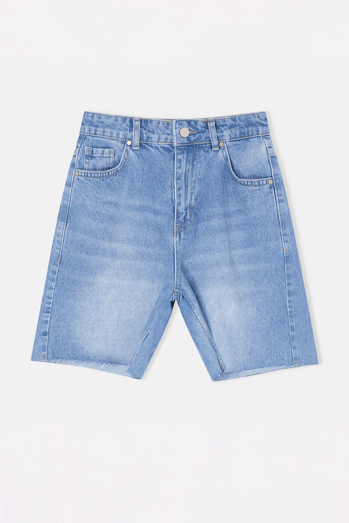 Trendyolmilla  Mavi Yüksek Bel City Boy Denim Şort TWOSS26SR00107 - Görsel 5