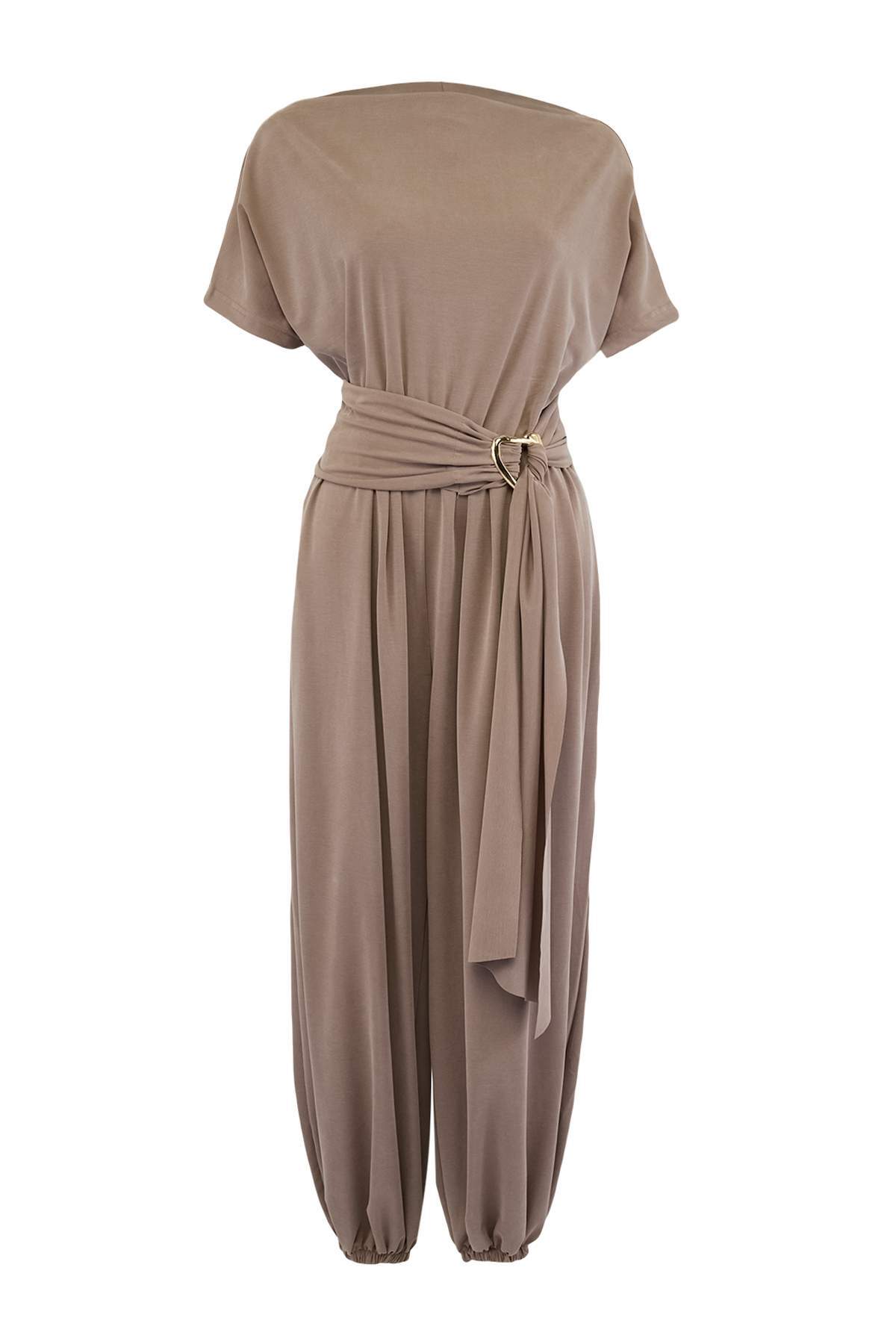 Trendyol Kollektion Dunkler Nerzfarbener, entspannter, kurzer, gewölbter, wei...