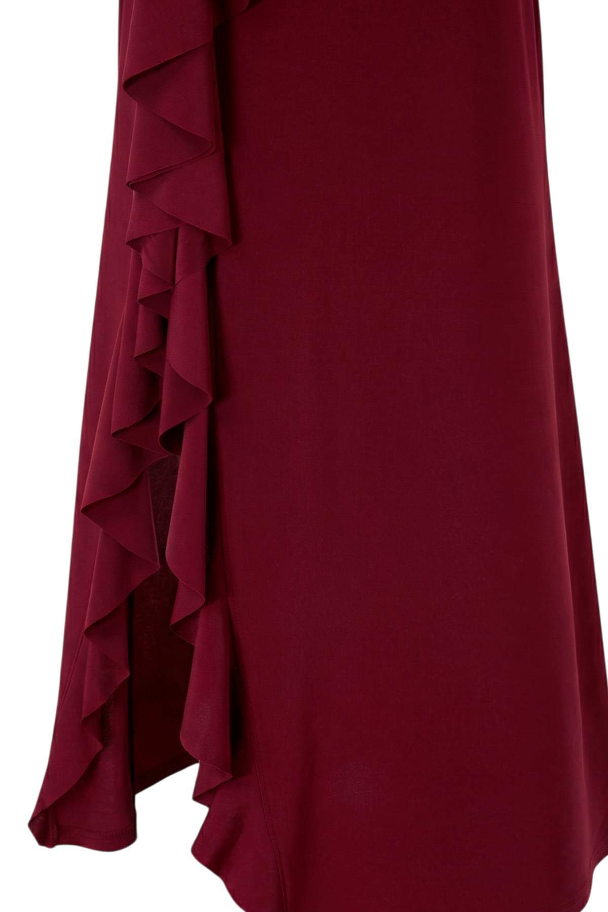 Trendyolmilla  Limited Edition Bordo Düz Maxi Örme Sandy Etek TPRSS26ET00010 - Görsel 3