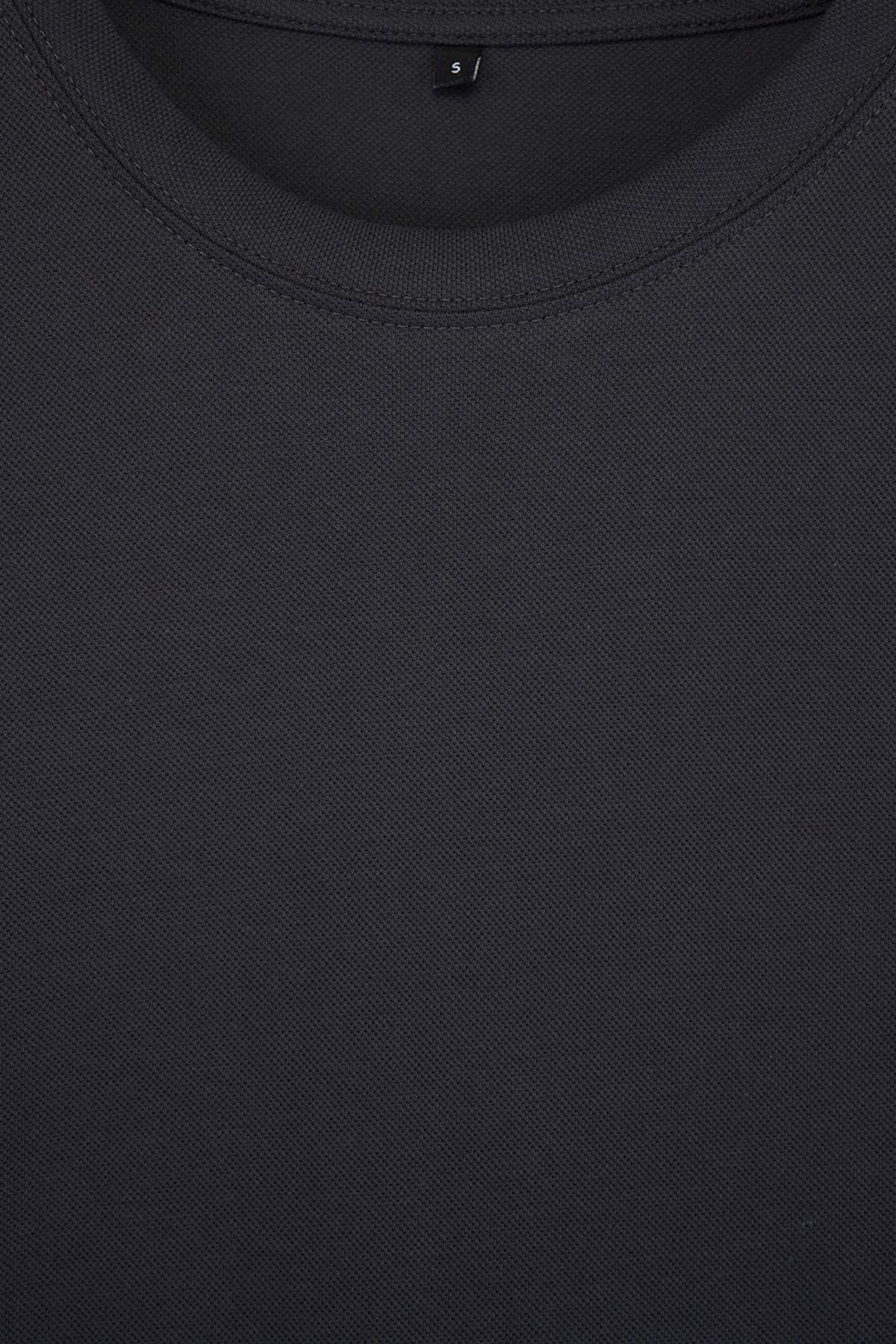 Trendyolmilla  Antrasit Oversize/Geniş Kesim Pike Basic T-Shirt TMNSS26TS00022 - Görsel 5