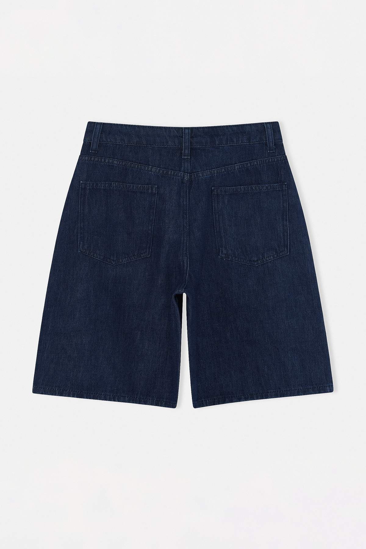 Trendyolmilla  Koyu Mavi Yüksek Bel Denim Bermuda TWOSS26SR00161 - Görsel 6