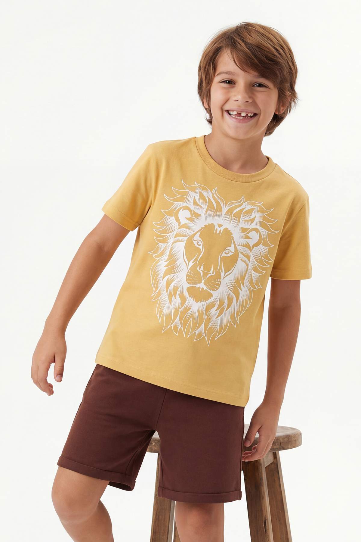 Trendyolmilla Kids Sarı Erkek Çocuk Baskılı Örme Alt - Üst Takım TKDSS26AU00060