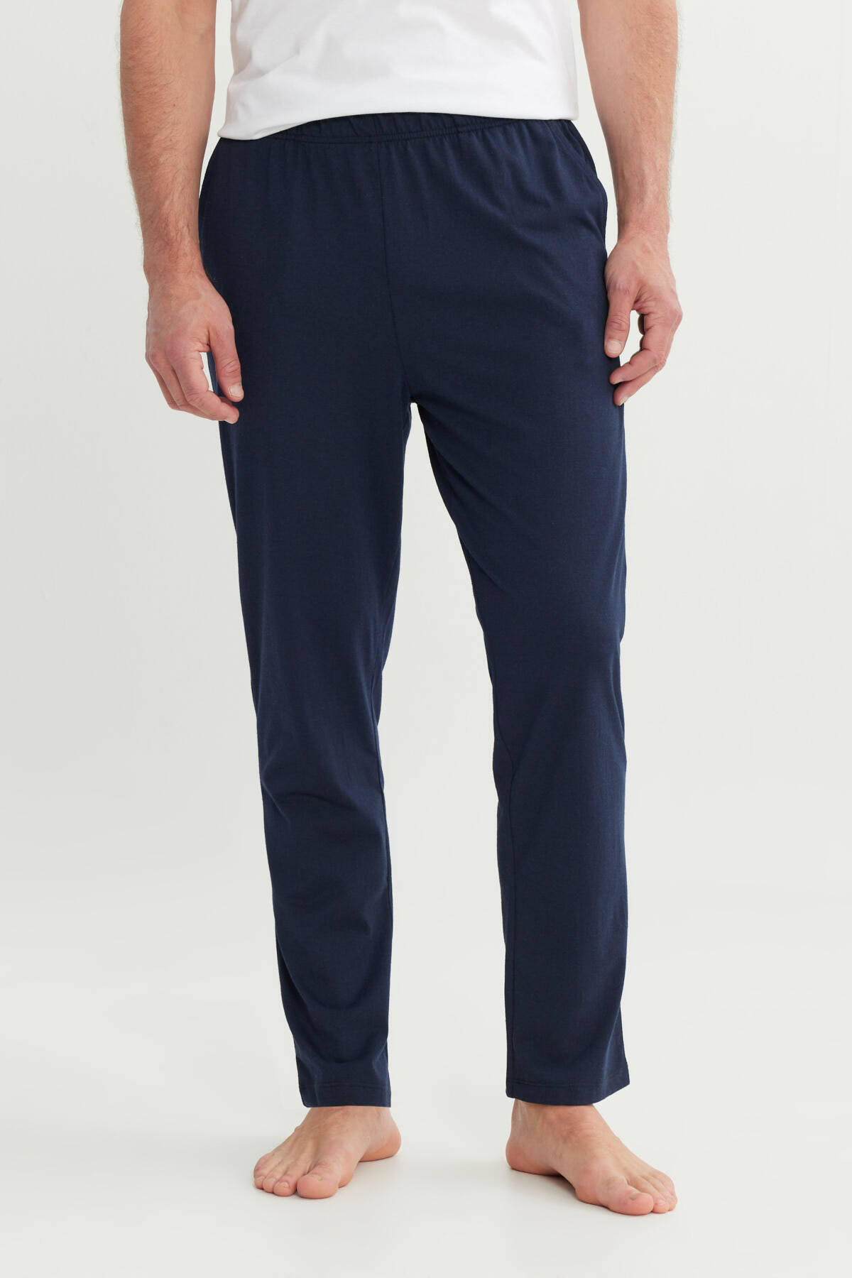 AC&Co / Altınyıldız Classics  Erkek Lacivert Pamuklu Standart Fit Pijama Altı Normal Kesim Beli Lastikli Cepli - Görsel 5