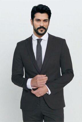 Altınyıldız Classics Erkek Siyah Slim Fit Dar Kesim Mono Yaka Takım Elbise