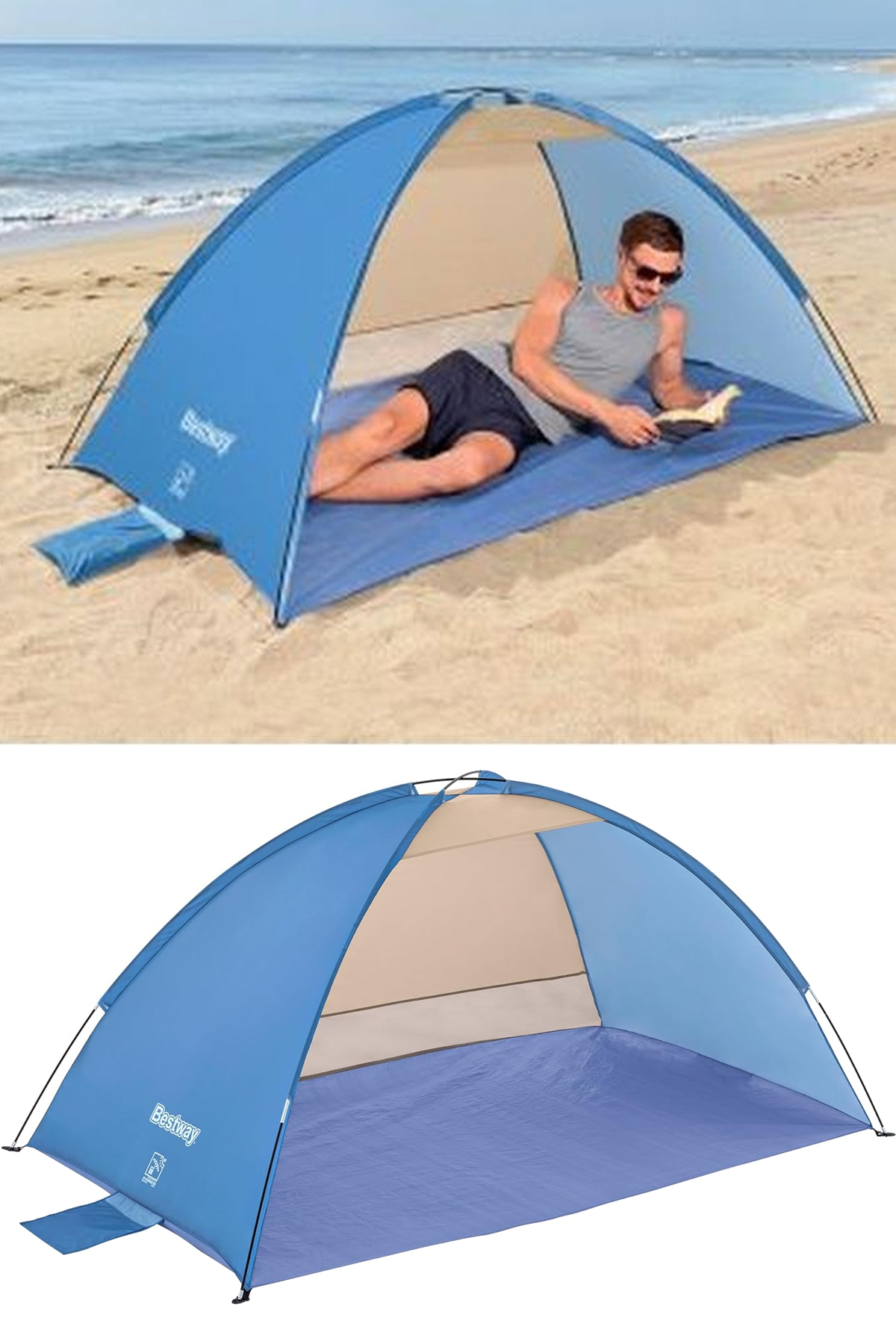 Beach Sunshade Beach Tent Awning with Canopy Bag 120x200cmHb021-1