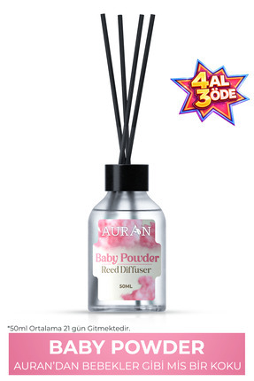 AURAN Bebek Pudrası Çubuklu Oda Kokusu Bambu Kokusu Baby Powder Reed Diffuser...